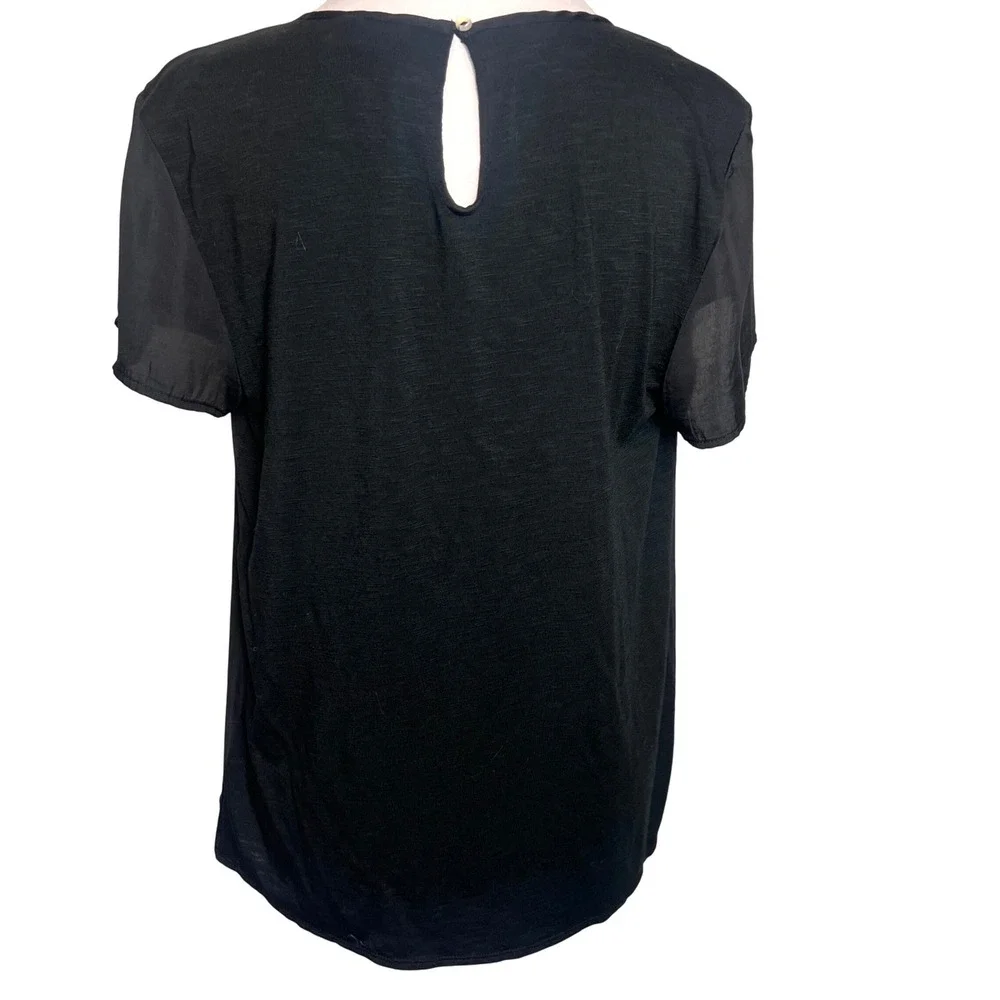 Dolan Anthropologie Black Pleated Blouse —‎ Size M